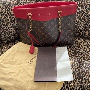 Louis Vuitton Monogram shopper tote red